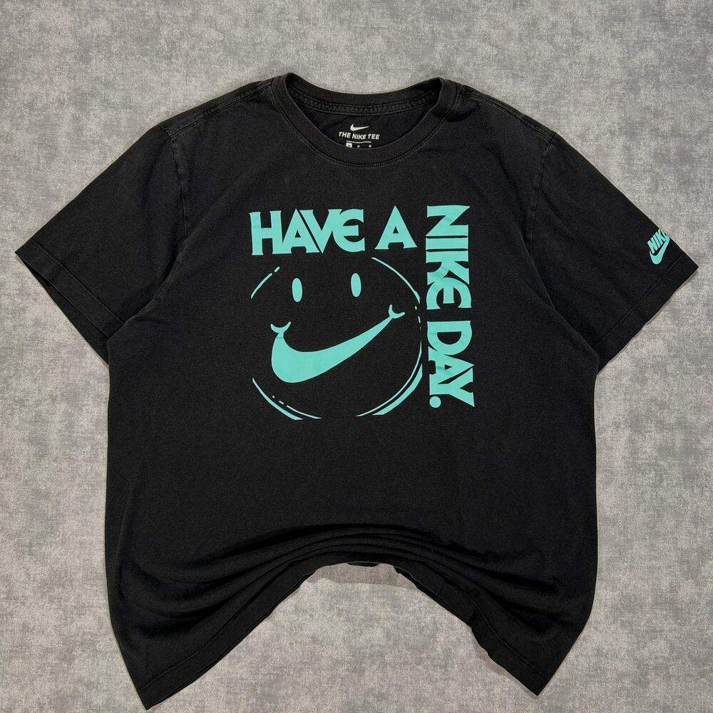 The Nike Tee "Have a Nike Day" Black Teal Graphic tshirt mens Medium